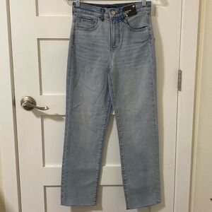 Express straight ankle high-rise jeans 0R medium light wash BNWT